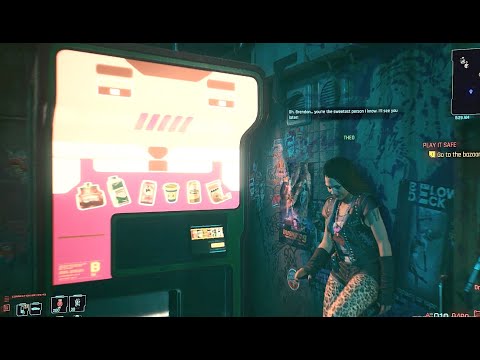 Cyberpunk 2077 - Vending Machine Brendan flirts with a girl, Theo Price (SCSM)
