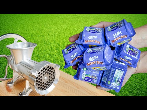 Milka Secret Box vs Meat Grinder. ASMR Experiment.
