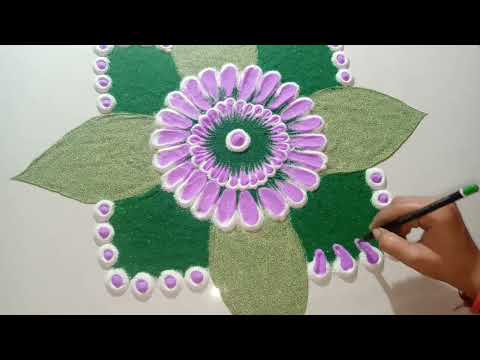 Flower Rangoli Designs Easy 2021 | latest Flower Rangoli Designs 2021 | Best Flower Rangoli Designs