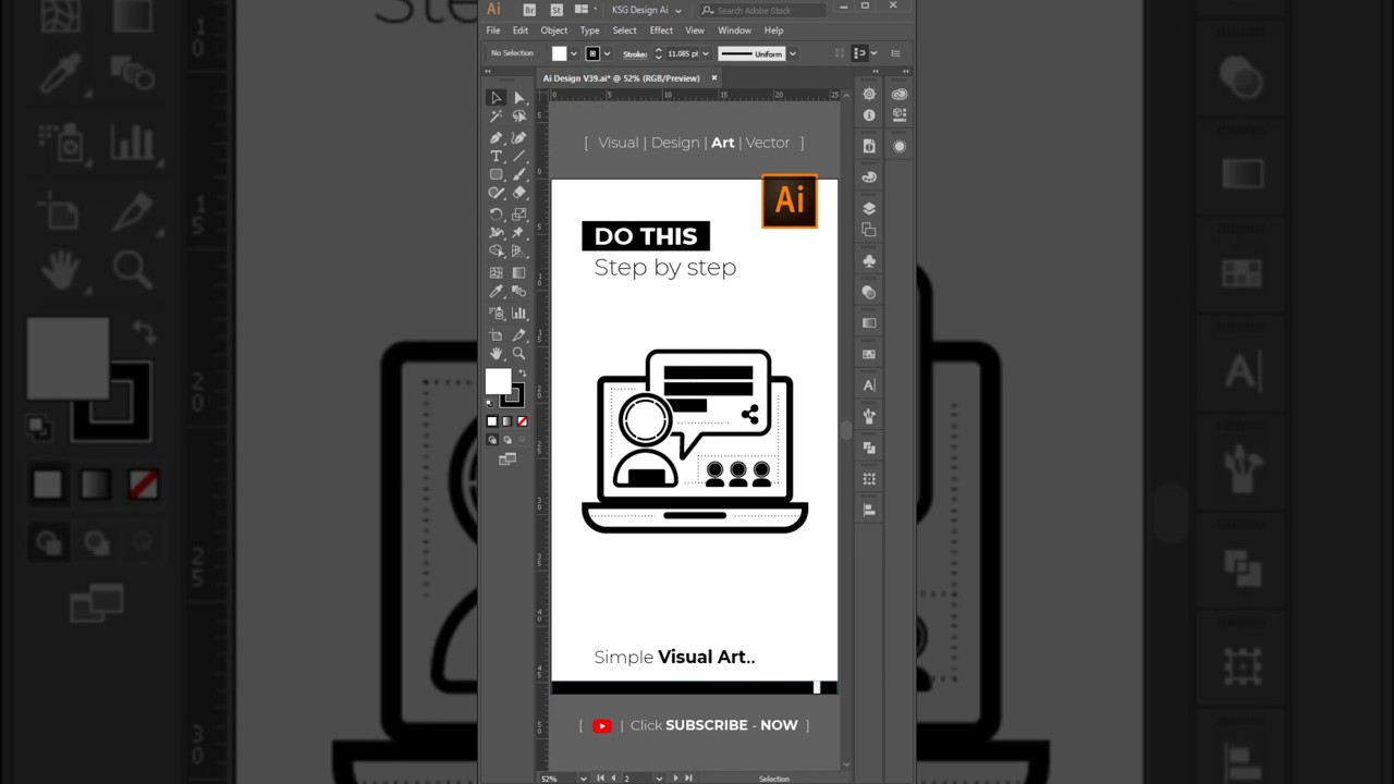 How to draw CONFERENCE Visual Art Business in Adobe Illustrator tutorial - Vector Art #shorts