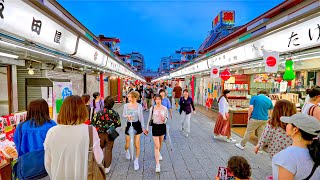 Tokyo Asakusa rainy day walking tour, Japan | Summer 2025 • 4K HDR