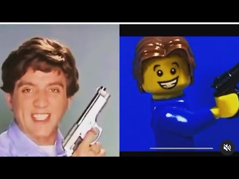Kitchen gun meme but in Lego.
