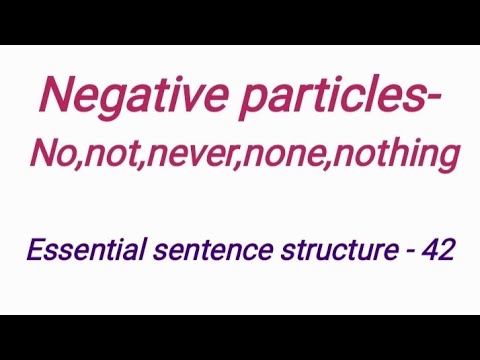 Essential sentence structure - 42 || Negative particles - No, not, never,none,nothing.