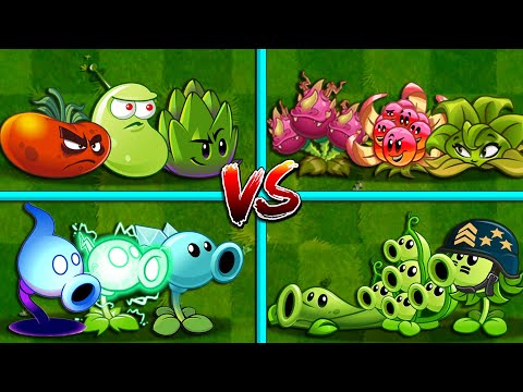 4 Team Plants Battlez - Who Will Win? - PvZ 2 Team Plants vs Team Plants