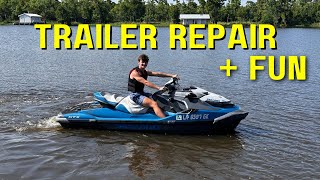 How To Replace Trailer Bunks and Jet Ski Fun On the River