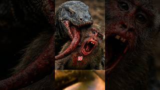 dragón de cómodo🐉 se come a mono🙉 frente a su madre #animales #animals #mono #dragon #madre #shorts
