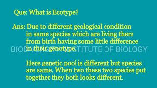 Ecotype