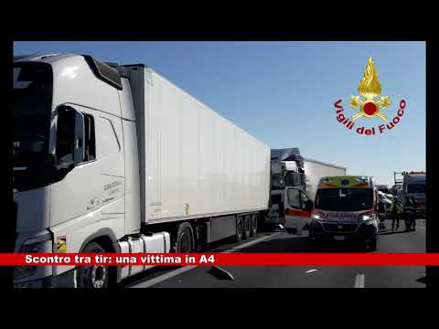 # Scontro tra tir in A4: un morto 08.04.2021