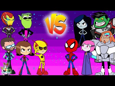 Teen Titans Go! vs. Spider Woman characters and friends! Cartoon Character Swap - SETC
