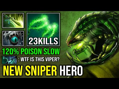 NEW SNIPER HERO Longest Attack Range 120% Slow Endless Poison Skadi Butterfly Viper Dota 2