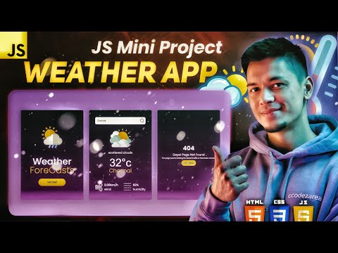 Weather App Using Html Css And Javascript Coderzarea Step By Step Tutorial