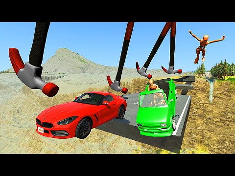 Cars vs Giant Destructive Hammers - BeamNG Drive - Cars Shorts