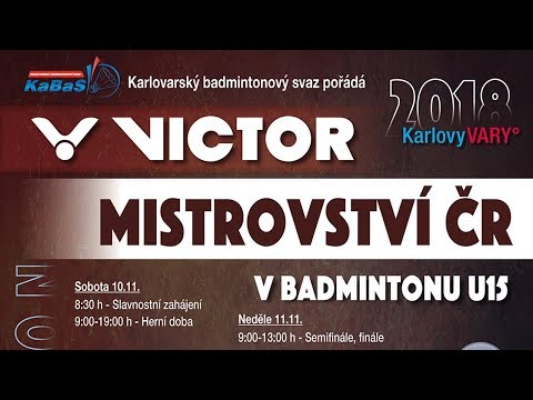 Kurt 1 (2. den) – Victor Mistrovství ČR U15 v badmintonu
