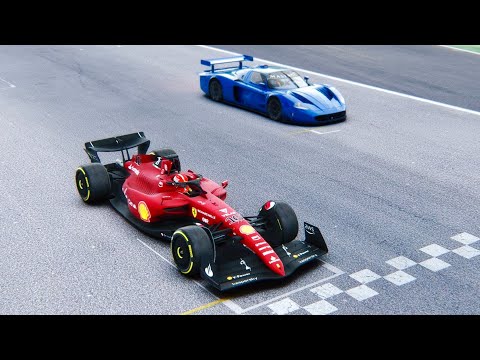 Ferrari F1 2022 F1-75 vs Maserati MC12 GT1 at Imola GP