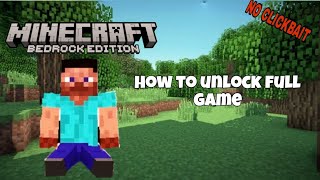 How To Fix "UNLOCK FULL GAME" Minecraft |NO CLICKBAIT | 2024
