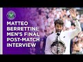 Matteo Berrettini Men's Final Post-Match Interview | Wimbledon 2021
