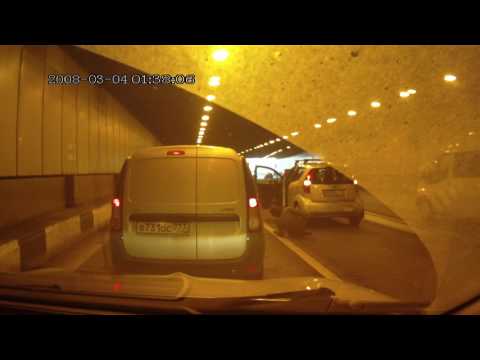 Столкновение двух автоледи на ТТК в Москве