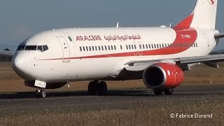 Air Algérie 737-800 take off 18R at Lyon St Exupéry [LYS/LFLL]