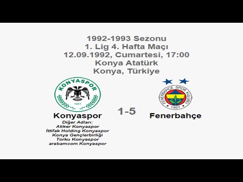 Konyaspor 1-5 Fenerbahçe 12.09.1992 - 1992-1993 Turkish 1st League Matchday 4 (Ver. 3)