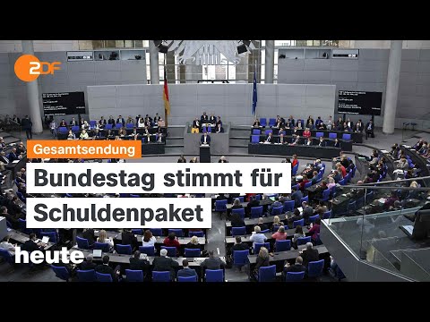 heute 19:00 Uhr vom 18.03.25 Sondervermögen, Telefonat Trump-Putin, Waffenruhe gescheitert