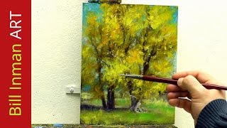 preview picture of video 'Learn to Paint Cottonwood Trees - Oil Painting 'Hammock Stand' Fast Motion by Bill Inman'