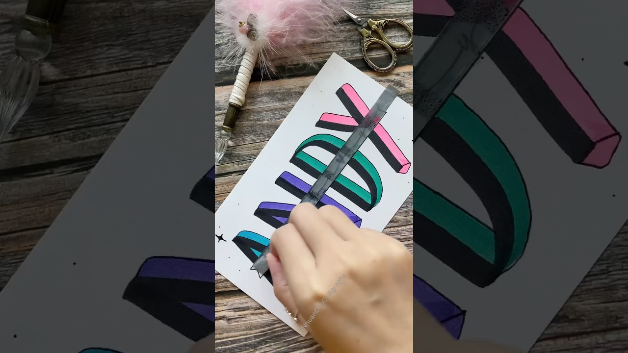 Hi Andy 🥰 Brush Lettering #short #nhuandaocalligraphy #lettering #handlettering #calligraphy