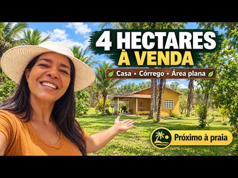 Área plana próximo a praia, com córrego e Casa! Saia da cidade hoje! (4 hectares)