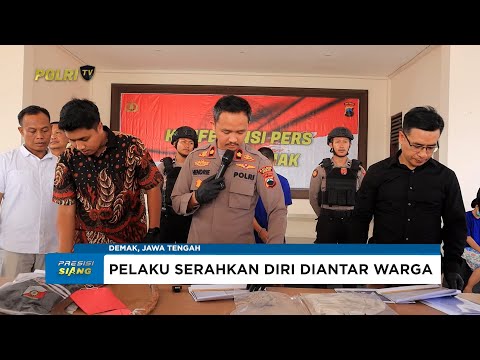 PELAKU PEMBUNUHAN YANG KESAL DITERIAKI KORBAN MENYERAHKAN DIRI KE POLRES DEMAK