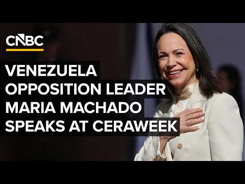 Venezuelan opposition leader Maria Corina Machado speaks at CERAWeek in Houston — 3/24/2026
