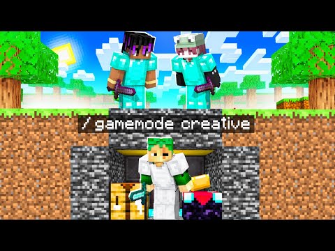 Minecraft Manhunt but i SECRETLY used CREATIVE mode😈