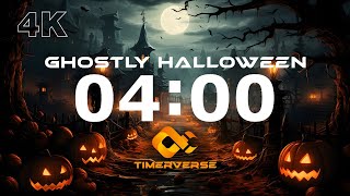 4 Minute Ghostly Halloween Timer with Alarm 🎃| #Halloween #SpookyTimer #HalloweenCountdown #Spooky