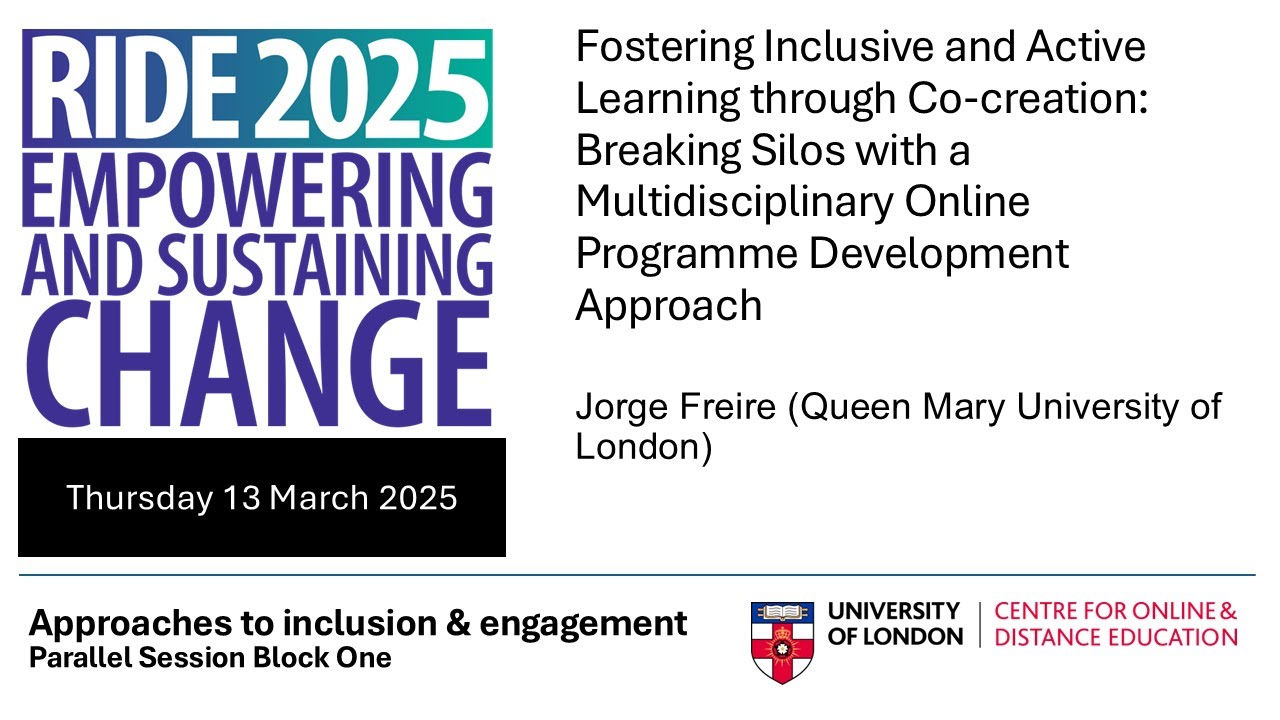 RIDE 2025 - Fostering inclusive and active learning through co-creation