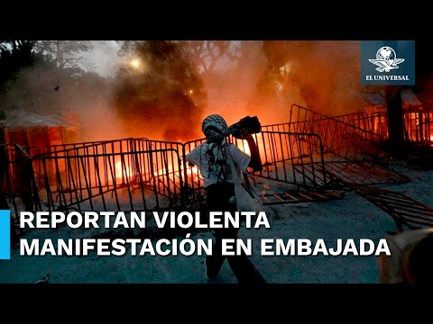 Protesta en Embajada de Israel en México termina en enfrentamiento con policías