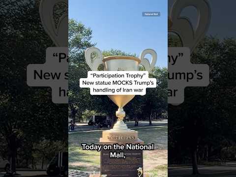 'Participation Trophy': New statue MOCKS Trump's handling of Iran war
