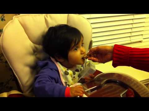 Anusha eating chocolate