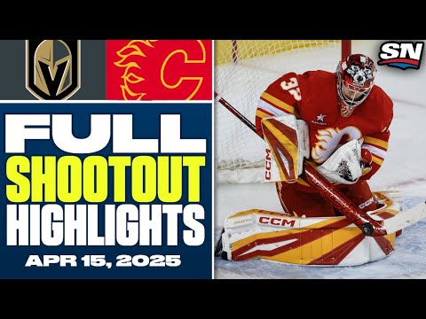 Vegas Golden Knights at Calgary Flames | FULL Shootout highlights - April 15, 2025