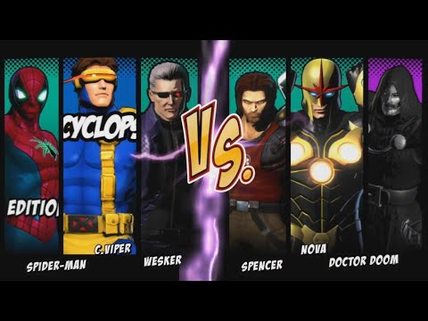 UMVC3 - SETS #1! (SPIDER-MAN EX/CYCLOPS/WESKER/NOVA/SPENCER/DOCTOR STRANGE/DOCTOR DOOM)