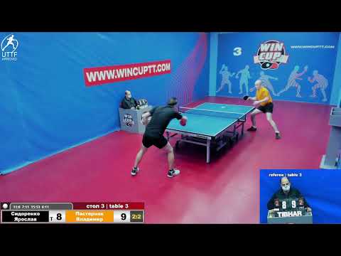 Сидоренко Ярослав 2-3 Пастернак Владимир Турнир Восток 5 WINCUP  15.01.22 ПрямаяTрансляция Зал 3