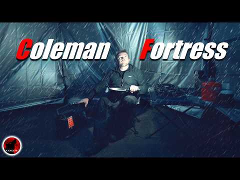 I Built a Coleman Storm Fortress - Late night Storm Assault - Heavy Rain Camping