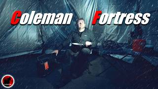 I Built a Coleman Storm Fortress - Late night Storm Assault - Heavy Rain Camping