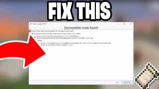 How To Fix Incompatible Mods Found Fabric! - Tutorial