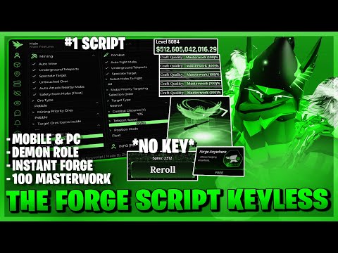 The Forge Script *NO KEY* - Auto Forge, Instant Craft, Auto Mine, Kill Aura, Ore ESP & More! ⚔️✅️