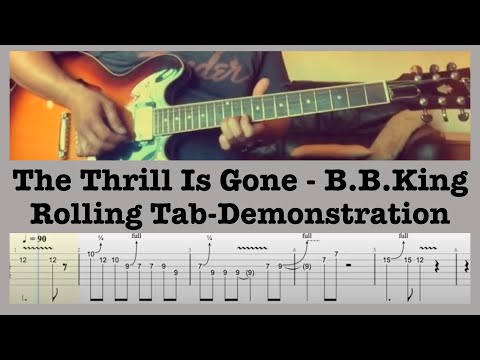 The Thrill Is Gone - B.B.King - Guitar Cover - Lesson - Rolling Tab - No Talking - Just Playing