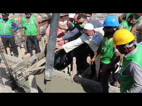 تقرير عن وضع حجر الأساس لبناء مسجد الذاكرين وسط مدينة عفرين