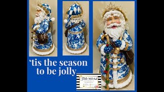Sparkling Santa Makeover With Decoupage, Paint &amp; Bling