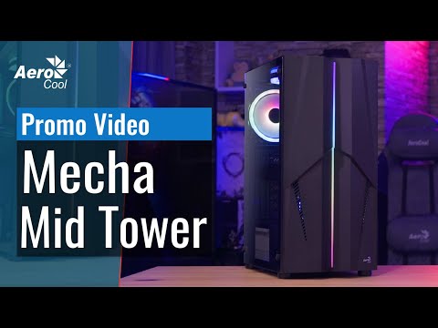 AEROCOOL PGS MECHA-G-BK-v2 ARGB Juodas Mid Tower PC dėklas video