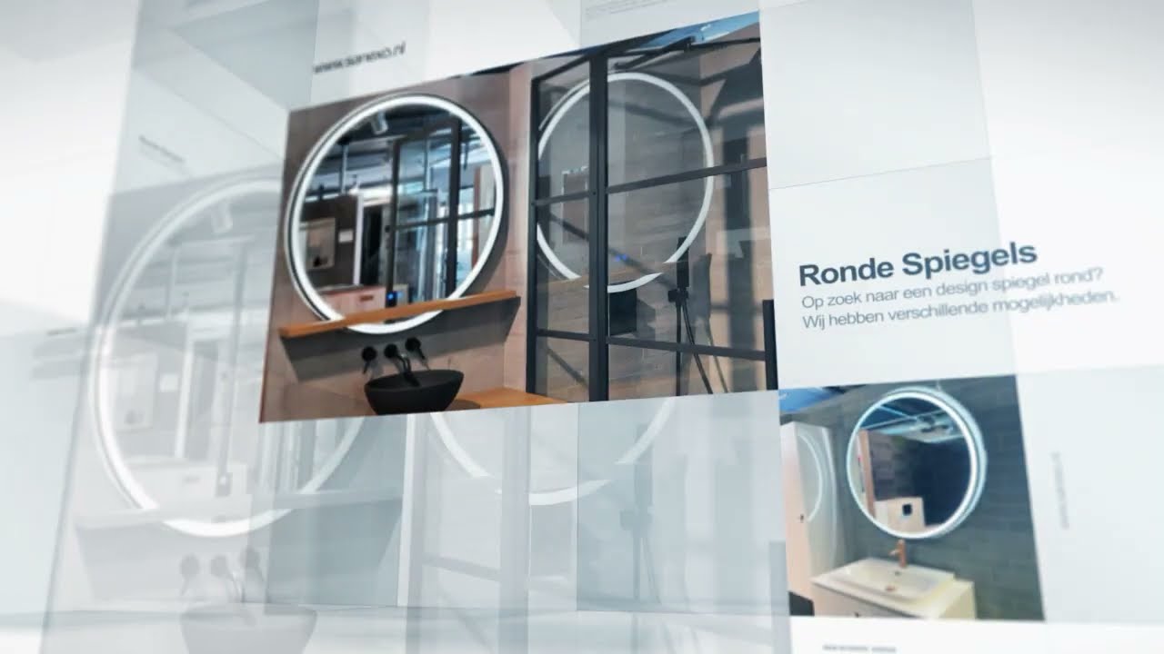 Badkamerspiegel Sunlight Rond Touch Zwart 120cm Met LED Verlichting En Anti Condens