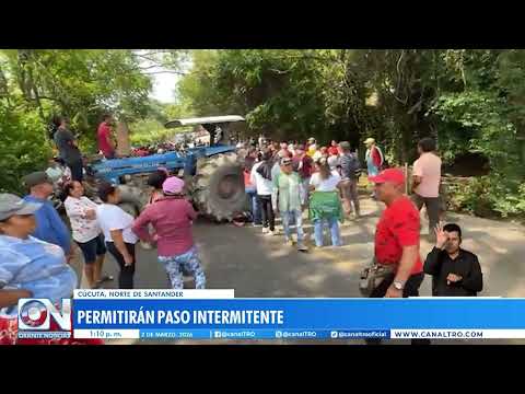 Bloqueos en Norte de Santander: sector arrocero en paro y vías colapsadas