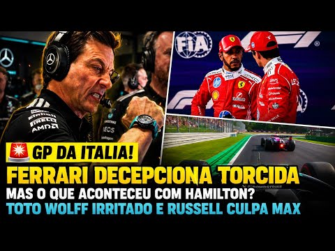 FERRARI DECEPCIONA EM CASA! RUSSELL CULPA VERSTAPPEN E TOTO WOLFF IRRITADO! GP DA ITALIA