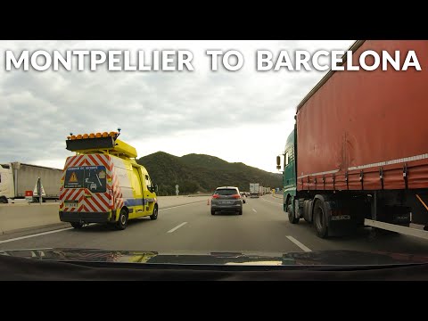 Montpellier to Barcelona Road Trip - Drive Timelapse 4K